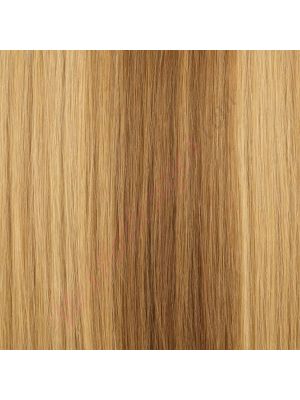 14 pouces Volumateur Avec Toupet Séparation Des Cheveux, Cheveux Naturels Remy Blond Clair avec Brun Moyen Mélangé #P8 10B 45g