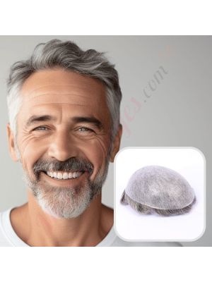 Gris #260 Prothèse Capillaire Cheveux Humains Remy