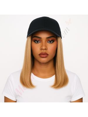 10 pouces Cheveux Naturels Remy Roux Blond #27 Perruque, Casquette Noire [VENTE FINALE]