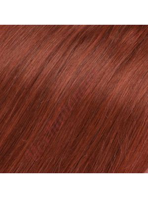 14 pouces Rallonges À Clips Cheveux Naturels Remy Ondulés Auburn Foncé #33 85g
