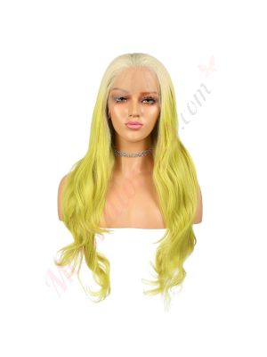 G1904722 - Perruque Longue Cheveux Synthétique Jaune [Vente Finale]