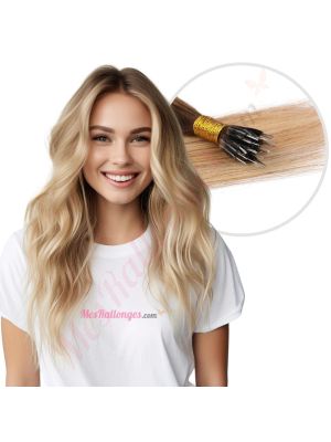 Blond Miel Balayage #4t12/613 Nano-Rings Cheveux Naturels