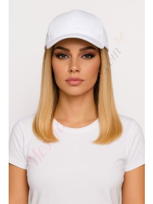 10 pouces Rallonges Cheveux Naturels Remy Blond Platine #613 Perruque, Casquette Blanche [VENTE FINALE]