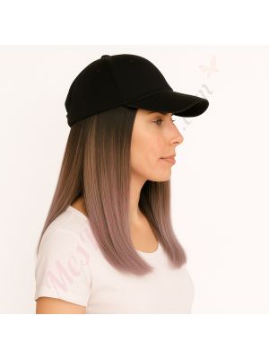 10 pouces Cheveux Naturels Remy Pastel Ombré Perruque, Casquette Noire [VENTE FINALE]