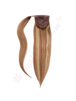 Brun Noisette Balayage #6t6/18 Ponytail Cheveux Naturels