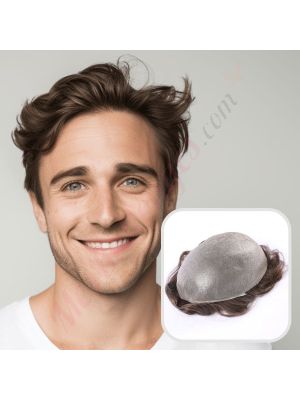 Brun Cendré #7ASH Prothèse Capillaire Cheveux Humains Remy