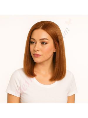 Bella - Perruque Courte 14 Pouces Cheveux Humains Naturels Remy Hair Brunette 