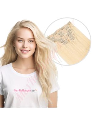 Blond #60 À Clips Cheveux Naturels