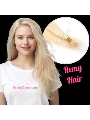 Blond #60 Nano-Rings Cheveux Remy
