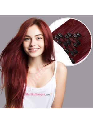 Bourgogne À Clips Cheveux Synthétiques [VENTE FINALE]