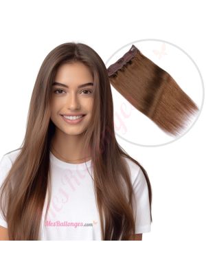 Brun Noisette #6 Fil Invisible Cheveux Naturels