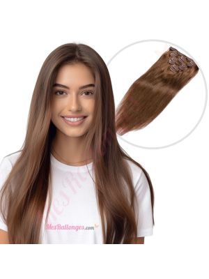 Brun Noisette #6 À Clips Cheveux Naturels