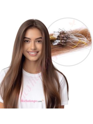 rallonges micro-billes cheveux naturels	Brun noisette #6