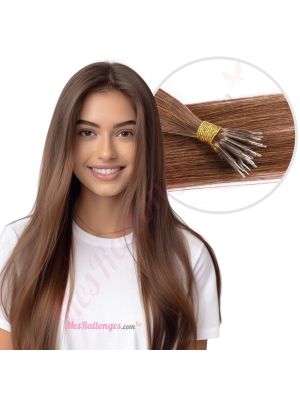 Brun Noisette #6 Nano-Rings Cheveux Naturels