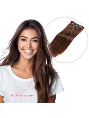 Brun #4 À Clips Cheveux Naturels