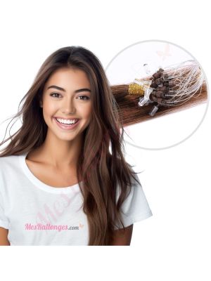 Brun #4 Micro-Billes Cheveux Naturels