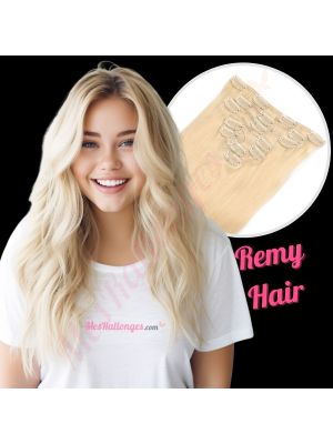 Blond Platine #613 À Clips Cheveux Remy