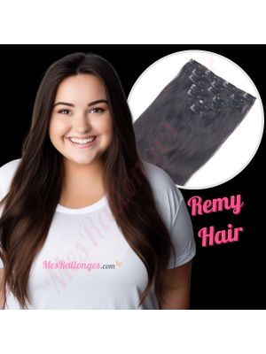 Noir/Brun #1b À Clips Cheveux Remy