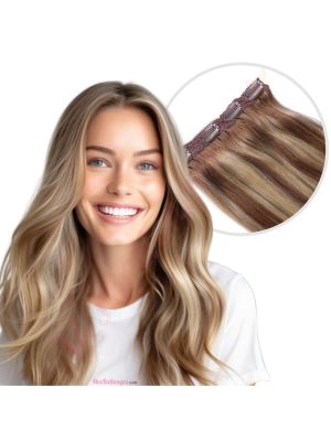 Blond Miel Balayage #6t6/18 Bandes Volumatrices À Clips - Cheveux Humains Naturels