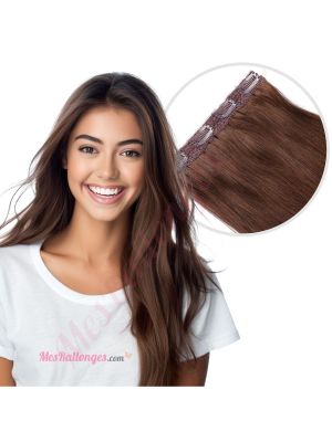 Brun #4 Bandes Volumatrices À Clips - Cheveux Humains Naturels