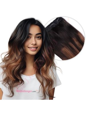 Brun Noisette Ombré Bandes Volumatrices À Clips - Cheveux Humains Naturels