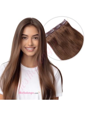 Brun Noisette #6 Bandes Volumatrices À Clips - Cheveux Humains Naturels