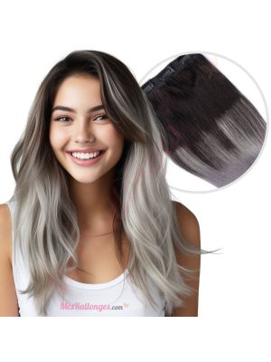 Gris Ombré Bandes Volumatrices À Clips - Cheveux Humains Naturels