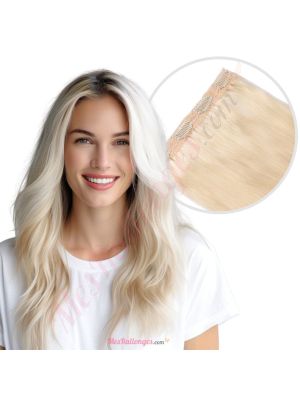Blond Platinum Bandes Volumatrices À Clips - Cheveux Humains Naturels
