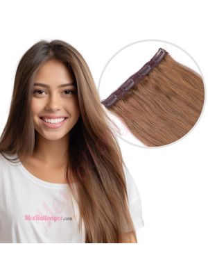 Brun Pâle #8 Bandes Volumatrices À Clips - Cheveux Humains Naturels