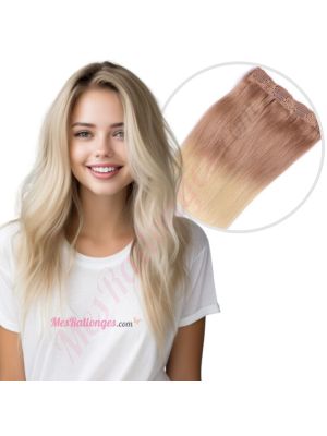 Blond Cendré Ombré Bandes Volumatrices À Clips - Cheveux Humains Naturels