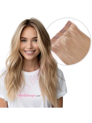 Blond Cendré Bandes Volumatrices À Clips - Cheveux Humains Naturels