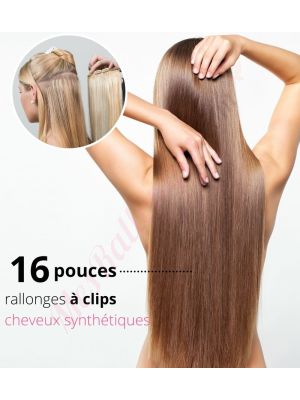 16 Pouces À Clips Cheveux Synthétiques [VENTE FINALE]