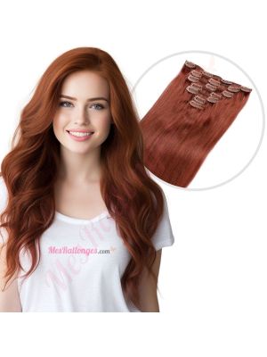 Auburn Foncé #33 À Clips Cheveux Naturels