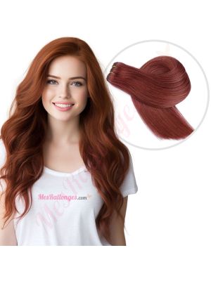 Auburn Foncé #33 Cousues Cheveux Naturels