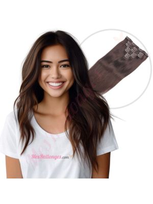 Brun Foncé #2 À Clips Cheveux Naturels