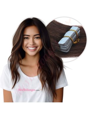 Brun Foncé #2 Bandes Adhésives Cheveux Naturels