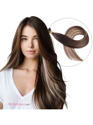 Brun Foncé & Balayage Blond Kératines Cheveux Naturels
