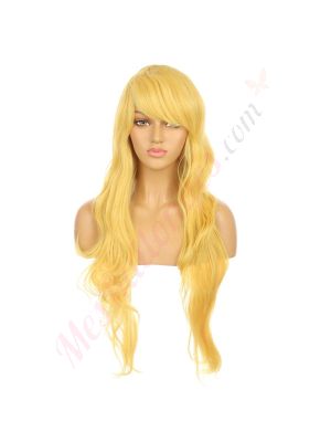 DM1611032-v4 Blond Jaune Perruque Extra Longue Cheveux Synthétiques avec Toupet  [VENTE FINALE]