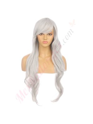 DM1611034-v4 Gris Perruque Extra Longue Cheveux Synthétiques avec Toupet  [VENTE FINALE]