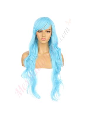 DM1611040-v4 Bleu Éléctrique Perruque Extra Longue Cheveux Synthétiques avec Toupet [VENTE FINALE]