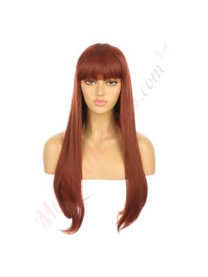 DM1707474-v4 Roux Auburn Perruque Extra Longue Cheveux Synthétiques avec Toupet [VENTE FINALE]