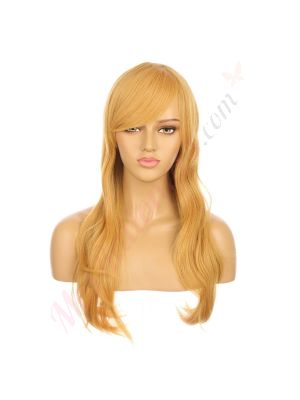 DM1810769-v4 Blond Moutarde Perruque Longue Cheveux Synthétiques avec Toupet  [VENTE FINALE]