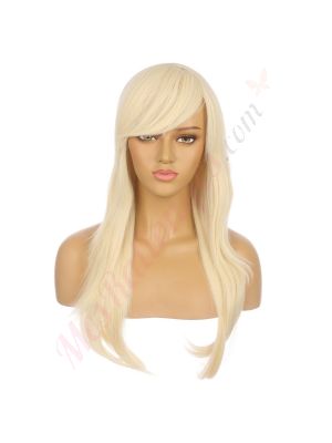DM1810771-v4 Blond Platine Perruque Longue Cheveux Synthétiques avec Toupet [VENTE FINALE]