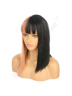 DM1810895-v4 Couleur Split Perruque Courte Cheveux Synthétiques avec Toupet [VENTE FINALE]