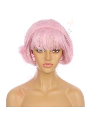 DM2031090-v4 Rose Pastel Perruque Courte Cheveux Synthétiques avec Toupet  [VENTE FINALE]