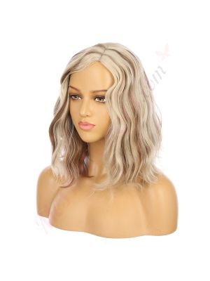 DM2031171-v4 Perruque Synthétique Courte Blond et Brun Clair avec Mèches [VENTE FINALE]