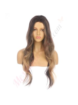 DM2031277-v4 Brun Méché Caramel Perruque Longue Cheveux Synthétiques [VENTE FINALE]