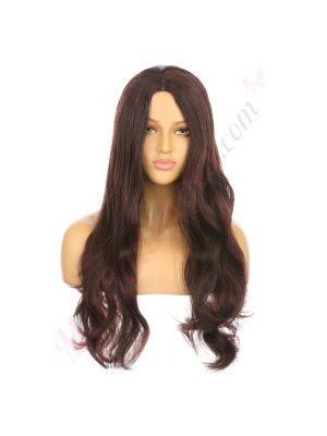 DM2031278-v4 Brun Roux Perruque Longue Cheveux Synthétiques [VENTE FINALE]