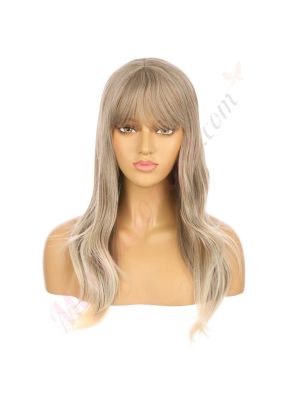 DM2031305-v4 Blond Foncé Cendré Perruque Longue Cheveux Synthétiques avec Toupet  [VENTE FINALE]
