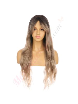 DM2031323-v4 Ombré Blond Miel Perruque Longue Cheveux Synthétiques avec Toupet  [VENTE FINALE]